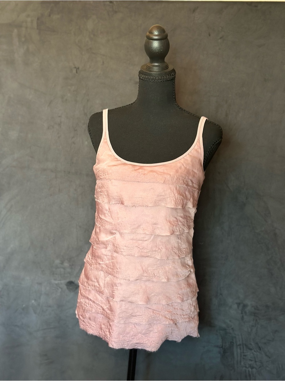 New York & Company Blush Pink Ruffle Tank Top